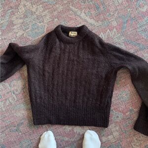 Acne studios mohair blend sweater, brown/espresso color